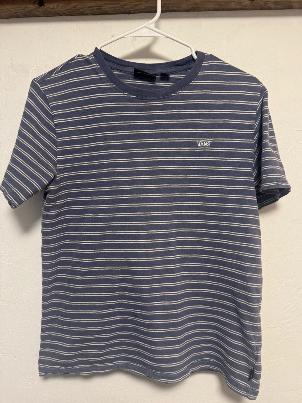 Vans Blue and White Striped Crewneck Tee